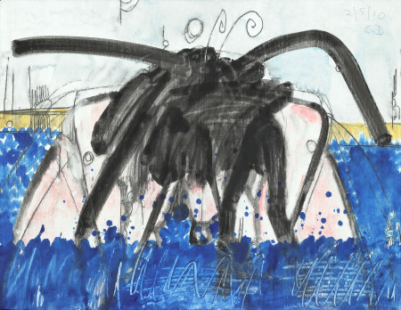 Untitled, (2/5/10), Monotype in watercolor and pencil on Lanaquarelle paper