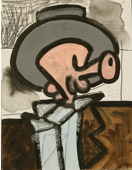 Untitled, Monotype in watercolor and pencil on Lanaquarelle paper