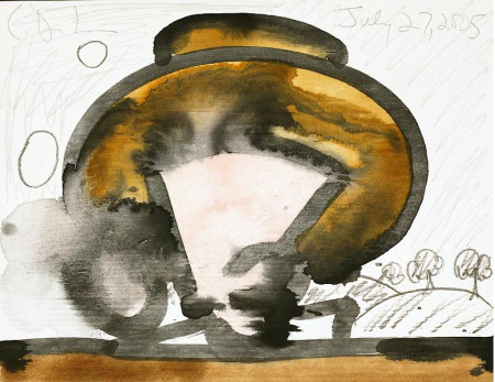 Untitled, Monotype in watercolor and pencil on Lanaquarelle paper