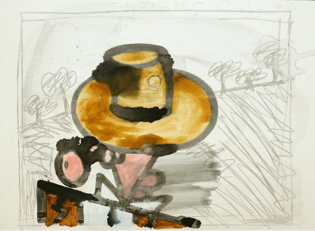 Untitled (#2), Monotype in watercolor and pencil on Lanaquarelle paper