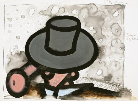 Untitled, Monotype in watercolor and pencil on Lanaquarelle paper