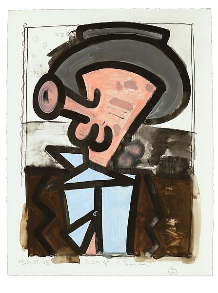 Untitled (I), Monotype in watercolor and pencil on Lanaquarelle paper