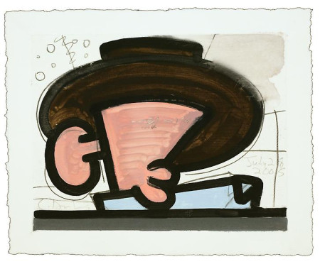 Untitled, Monotype in watercolor and pencil on Lanaquarelle paper