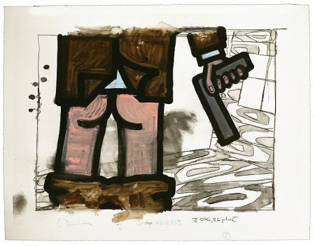 Untitled (I), Monotype in watercolor and pencil on Lanaquarelle paper