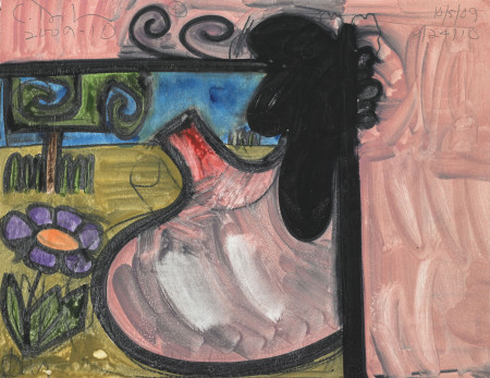 Untitled (4), Monotype in watercolor and pencil on Lanaquarelle paper