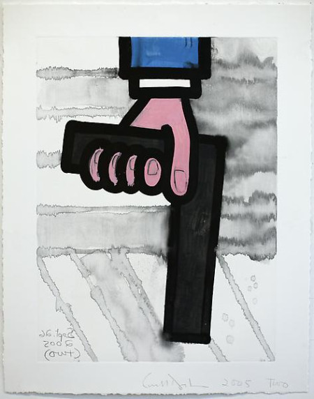 Untitled (Two), Monotype in watercolor and pencil on Lanaquarelle paper