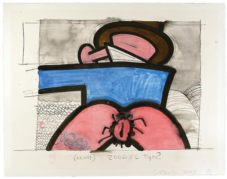 Untitled (3), Monotype in watercolor and pencil on Lanaquarelle paper