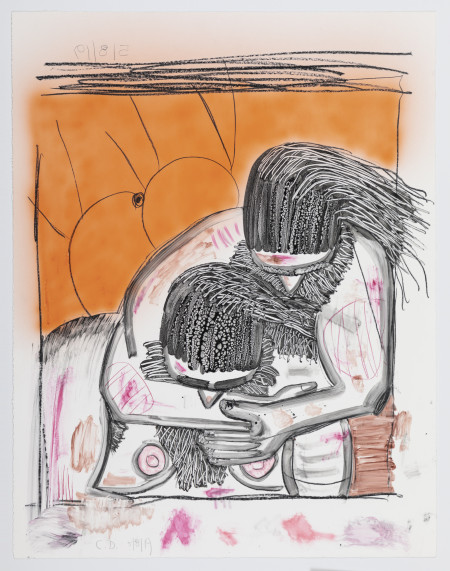 Untitled, 5/8/19, Monotype in watercolor, watercolor pencil and watercolor crayon