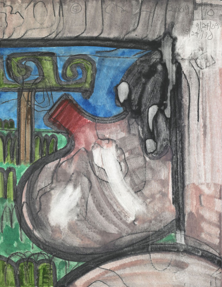 Untitled (5), Monotype in watercolor and pencil on Lanaquarelle paper