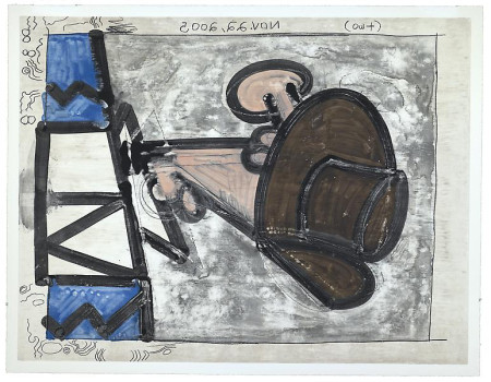 Untitled, Monotype in watercolor and pencil on Lanaquarelle paper