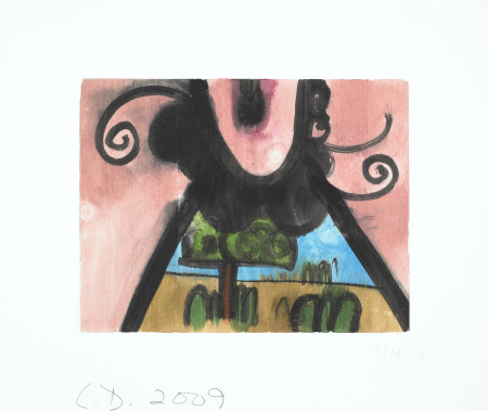 Untitled (7/14/09), Monotype with watercolor and pencil