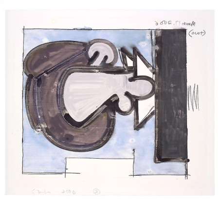 Untitled, (March 17, 2006) (Two), Monotype in watercolor and pencil on Lanaquarelle paper