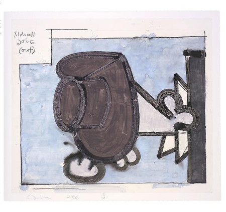 Untitled, (March 17, 2006) (Two), Monotype in watercolor and pencil on Lanaquarelle paper