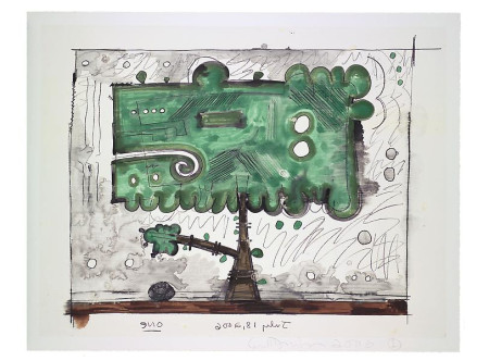 Untitled, July 18, 2006 (one), Monotype in watercolor and pencil on Lanaquarelle paper