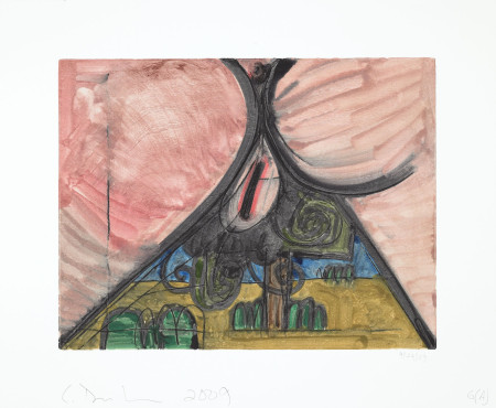 Untitled, (9/24/09) 6(A), Monotype in watercolor and pencil on Lanaquarelle paper