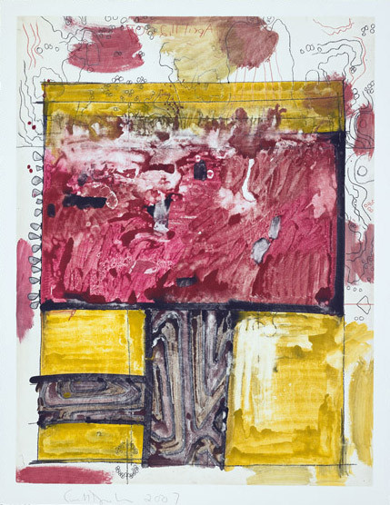 Untitled, (April 11, 2007), Monotype in watercolor and pencil on Lanaquarelle paper