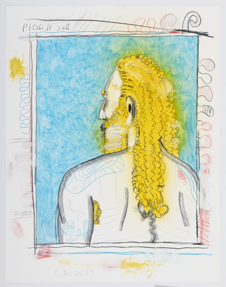 Untitled, Dec. 11, 2019, Monotype in watercolor and watercolor pencil on Lanaquarelle