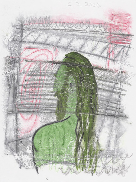 Untitled, Watercolor monotype, crayon, pencil on blotter paper