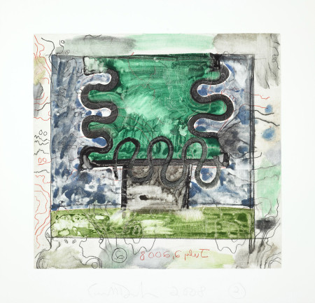 Untitled (July 2, 2008) 2, Monotype in watercolor and pencil on Lanaquarelle paper