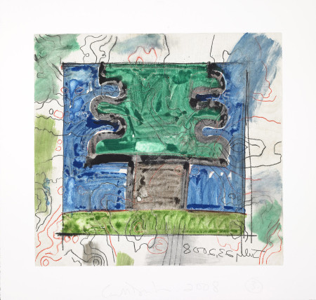 Untitled, (July 23, 2008) 3, Monotype in watercolor and pencil on Lanaquarelle paper