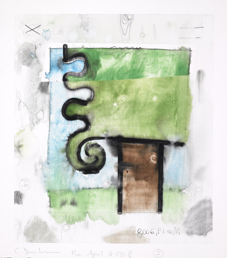 Untitled (March-April 2008) 2, Monotype in watercolor and pencil on Lanaquarelle paper