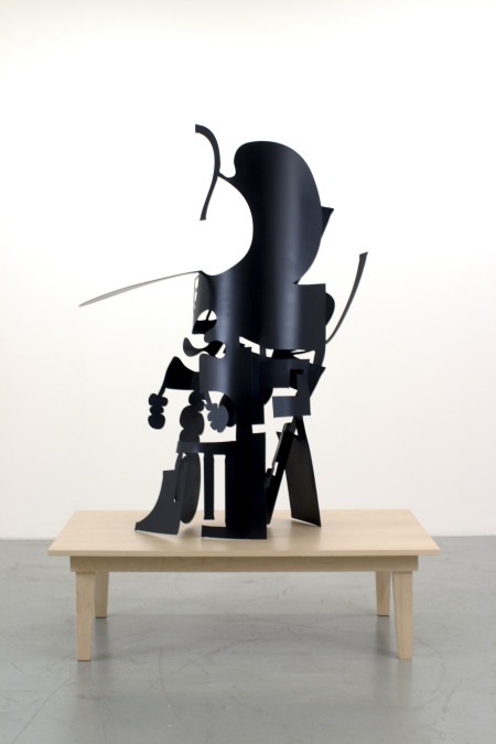 Captured Shadows: 4-B, Stainless steel and wood