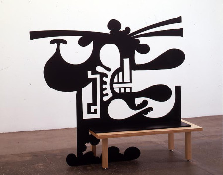 Female Portrait (Second Generation, C), Painted aluminum and wood