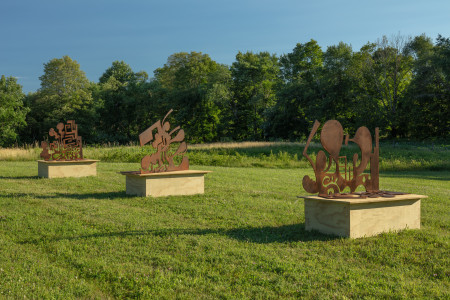 Installation view of Sculptures One through Five