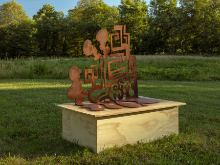 Sculpture Five, Half-inch steel on wood base