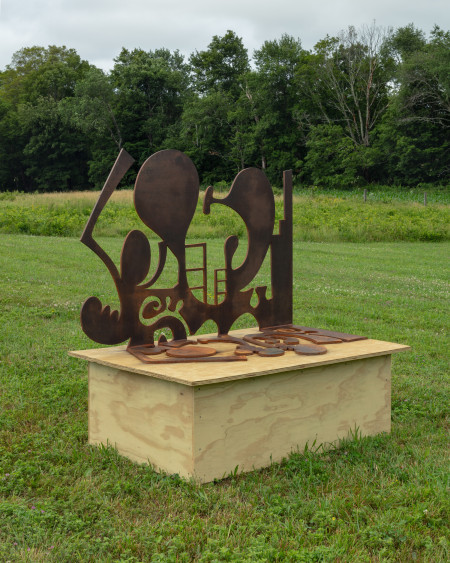 Sculpture One, Half-inch steel on wood base